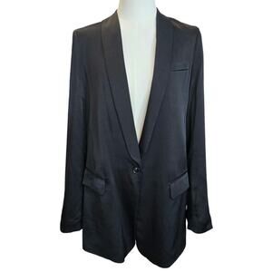 Women's Black Elegant Satin Blazer Sz. 4
